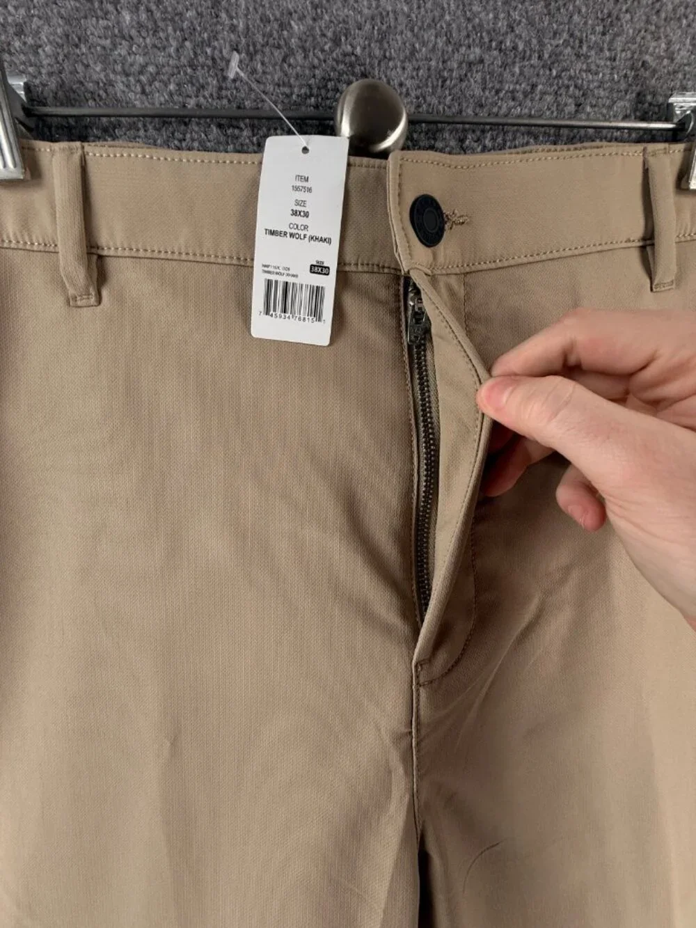NWT Banana Republic Khaki Slim Chino Pants Flat Front Timber Wolf 38x30 Stretch